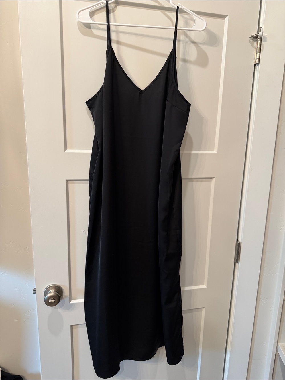 a new day Black Slip Maxi Dress with Spaghetti Straps